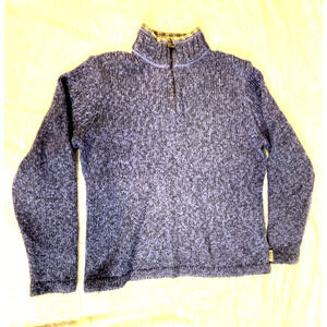 Woolrich Wool Pullover 1/4 zip sweater jacket Purple Violet MED comfy speckle